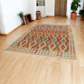 Chobi kilim koberec 209x290 ručne tkaný vlnený kelim