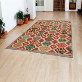   Afganský Kilim koberec Chobi 201x308 etnický ručne tkaný kilim
