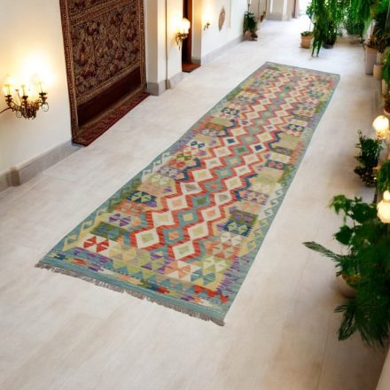 Afganský behúň Kilim 82x405 ručne tkaný koberec Kilim