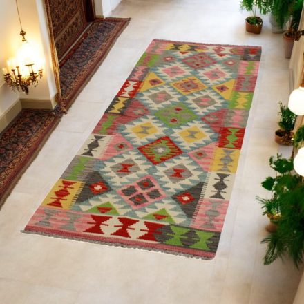 Vlnený behúň Kilim Chobi Chobi 67x196 ručne tkaný afganský kilim