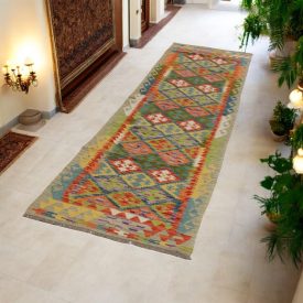   Vlnený behúň Kilim Chobi Chobi 79x292 ručne tkaný afganský kilim