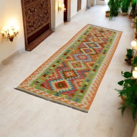   Behúň Kilim koberec Maimana 84x302 afganský ručne tkaný kilim