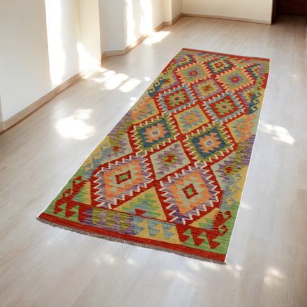 Ručne tkaný behúň koberec Kilim 88x290 afganský vlnený Kilim