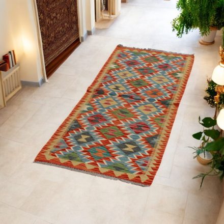 Vlnený behúň Kilim Chobi Chobi 63x188 ručne tkaný afganský kilim