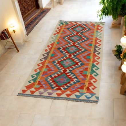 Behúň Kilim Chobi 74x206 ručne tkaný vlnený kelim