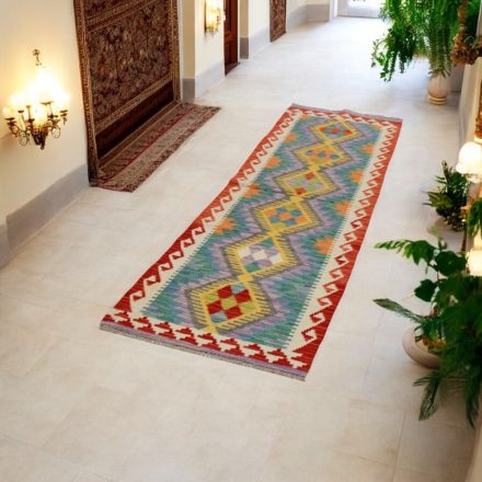 Vlnený behúň Kilim Chobi Chobi 67x242 ručne tkaný afganský kilim