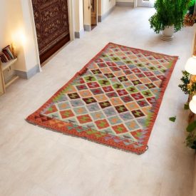   Afganský behúň Kilim Chobi  87x199 ručne tkaný koberec Kilim