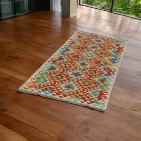 Behúň Kilim Chobi 85x205 afganský ručne tkaný kelim