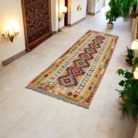   Afganský behúň Kilim Chobi  84x295 ručne tkaný koberec Kilim