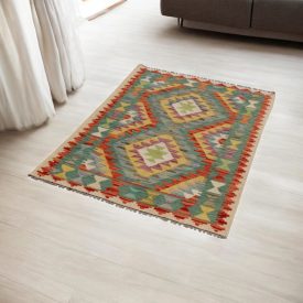   Vlnený kilim koberec Chobi 87x120 ručne tkaný afganský kilim