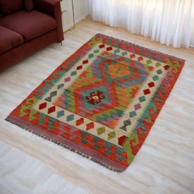   Vlnený kilim koberec Chobi 79x118 ručne tkaný afganský kilim