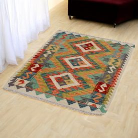  Vlnený kilim koberec Chobi 85x115 ručne tkaný afganský kilim