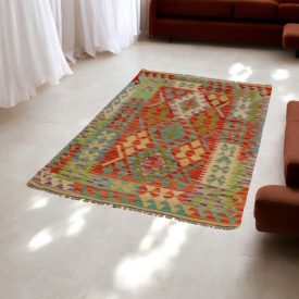   Vlnený kilim koberec Chobi 102x152 ručne tkaný afganský kilim