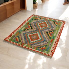   Afganský Kilim koberec Chobi 110x161 etnický ručne tkaný kilim