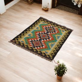   Vlnený kilim koberec Chobi 60x92 ručne tkaný afganský kilim