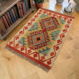   Afganský Kilim koberec Chobi 60x87 ručne tkaný etnický Kilim