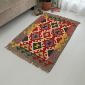 Autentický Kilim koberec 66x93 afganský vlnený Kilim