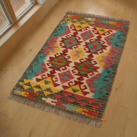 Vlnený Kilim koberec 59x92 ručne tkaný Kilim