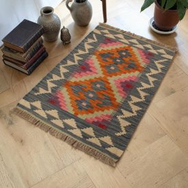   Afganský Kilim koberec Chobi 64x91 ručne tkaný etnický Kilim