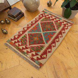 Etnický Kilim koberec Chobi 61x90 afganský vlnený Kilim