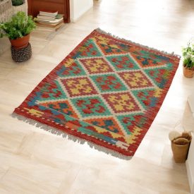 Ručne tkaný kilim Chobi 62x101 afganský vlnený Kilim