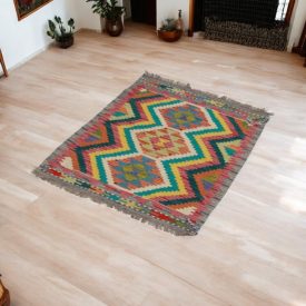   Vlnený kilim koberec Chobi 70x97 ručne tkaný afganský kilim