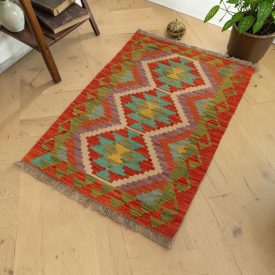 Vlnený Kilim koberec 59x89 ručne tkaný etnický Kilim