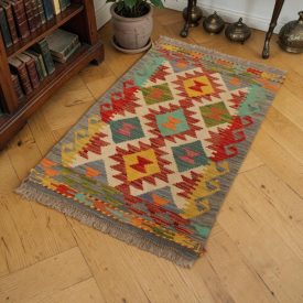Vlnený Kilim koberec 62x86 afganský vlnený Kilim