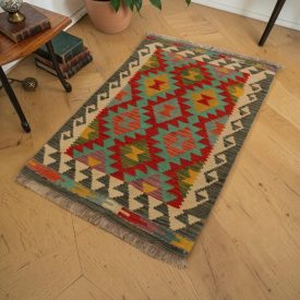 Vlnený Kilim koberec 63x90 afganský vlnený Kilim