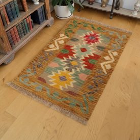 Vlnený Kilim koberec 59x91 ručne tkaný vlnený Kilim