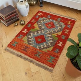 Vlnený Kilim koberec 62x88 ručne tkaný etnický Kilim