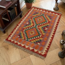 Etnický Kilim koberec Chobi 61x87 ručne tkaný Kilim