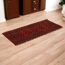   Turkmen koberec Balisht Nakhsha 46x104 ručne viazaný malý koberec