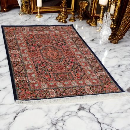 Hodvábny koberec Baharan kobaltová modrá 100x150 vysoko kvalitný viskózový hodvábny koberec z Iránu
