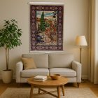 Hodvábny koberec motív Záhrady béžová 100x150 iránsky viskózový hodvábny koberec