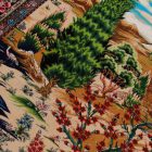 Hodvábny koberec motív Záhrady béžová 100x150 iránsky viskózový hodvábny koberec