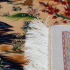 Hodvábny koberec motív Záhrady béžová 100x150 iránsky viskózový hodvábny koberec