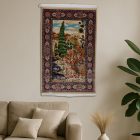 Hodvábny koberec motív Záhrady béžová 80x120 viskózový hodvábny perzský koberec