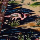 Hodvábny koberec motív Záhrady béžová 80x120 viskózový hodvábny perzský koberec