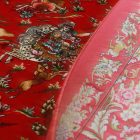 Hodvábny koberec Lov bordová 80x120 viskózový hodvábny perzský koberec