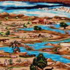 Hodvábny koberec Nazhivan béžová 100x150 viskózový hodvábny perzský koberec