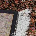 Hodvábny koberec Helya modrá 100x150 viskózový hodvábny perzský koberec