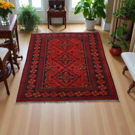   Afganský koberec Kargai 100x140 ručne viazaný orientálny koberec do obývačky alebo spálne