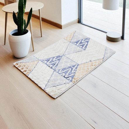 Moderný koberec béžová hnedá modrá MELIS 60x90 koberec do obývačky alebo spálne