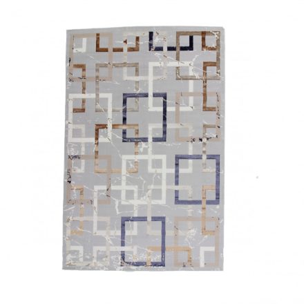 Moderný koberec šedá hnedá modrá AMIR 140v200 koberec do obývačky alebo spálne