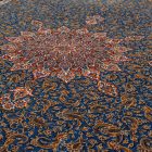 Hodvábny koberec Aysan tmavo modrá 150x225 viskózový hodvábny perzský koberec