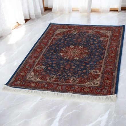 Hodvábny koberec Negar tmavo modrá 60x90 vysoko kvalitný viskózový hodvábny koberec z Iránu