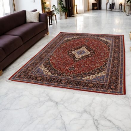 Hodvábny koberec Sialk tehlovo červená 180x270 iránsky viskózový hodvábny koberec