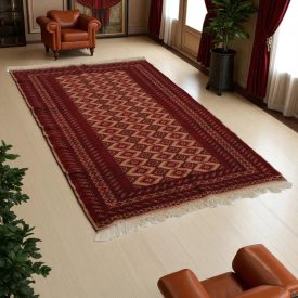   Pakistanský koberec hnedý Jaldar 126x175 ručne viazaný orientálny koberec