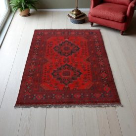 Ručne viazaný Afganský koberec do obývačky 102x144